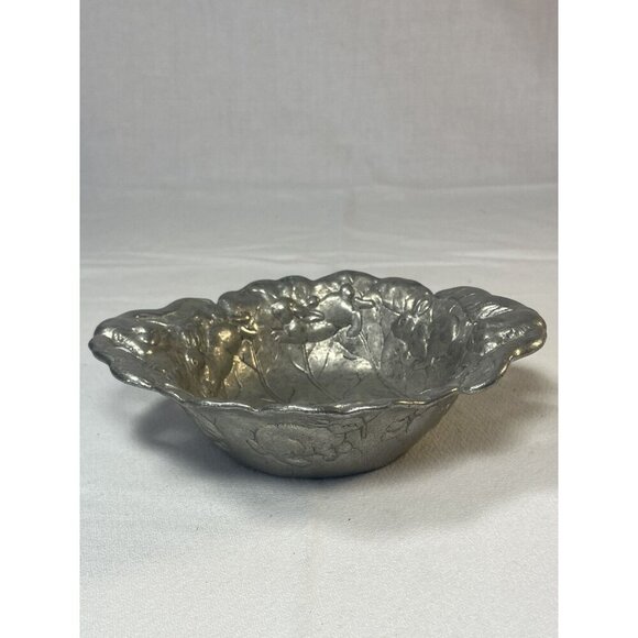 Arthur Court Bunny Rabbit Pewter Serving Bowl Dish Easter Nut Candy Vtg 7"w - Picture 9 of 10